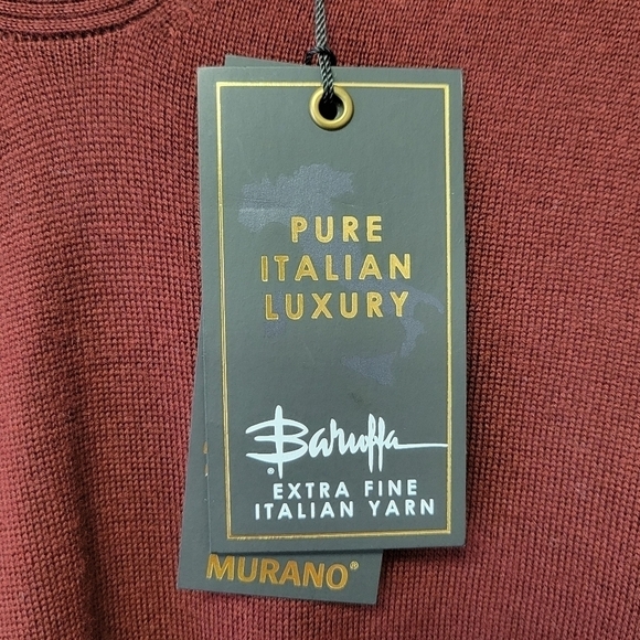 Murano Merino wool Crewneck sweater Wine Red L - Picture 6 of 8